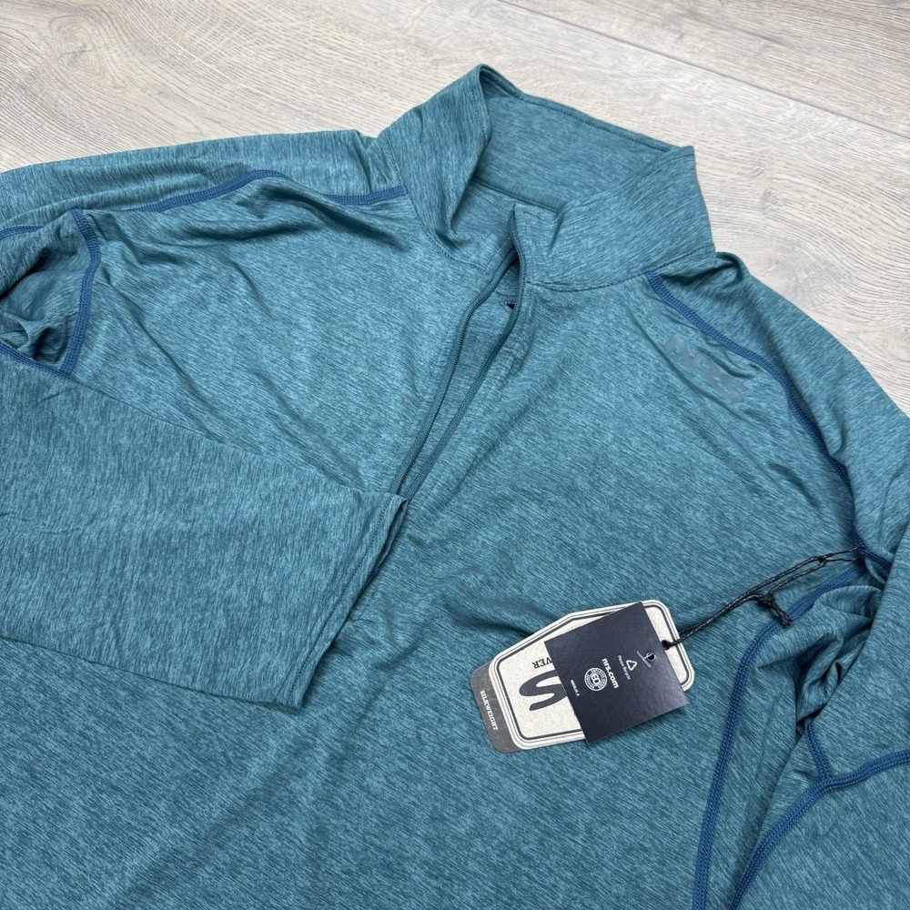 NWT NRS Silkweight Baja Sun Shirt 1/4 Zip Teal Blue Green Men's Sz S